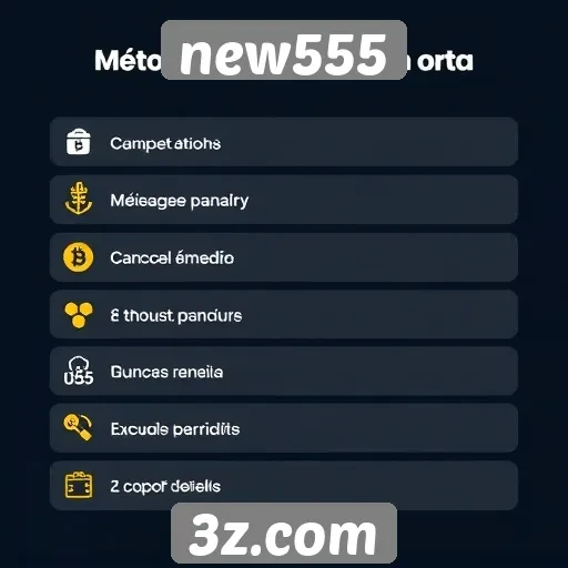 Métodos de pagamento aceitos no site new555